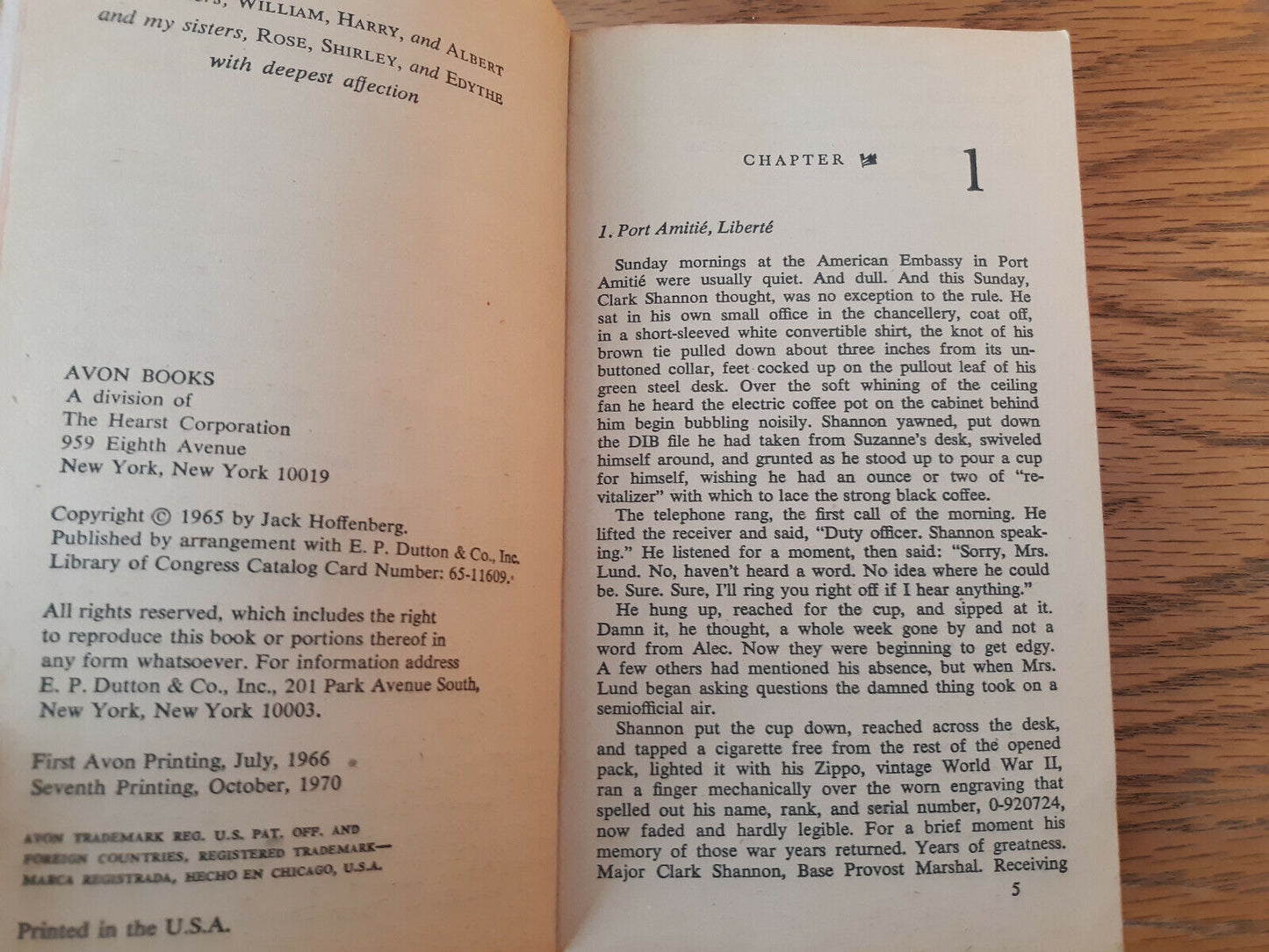 A Thunder At Dawn Jack Hoffenberg 1970 Paperback Avon