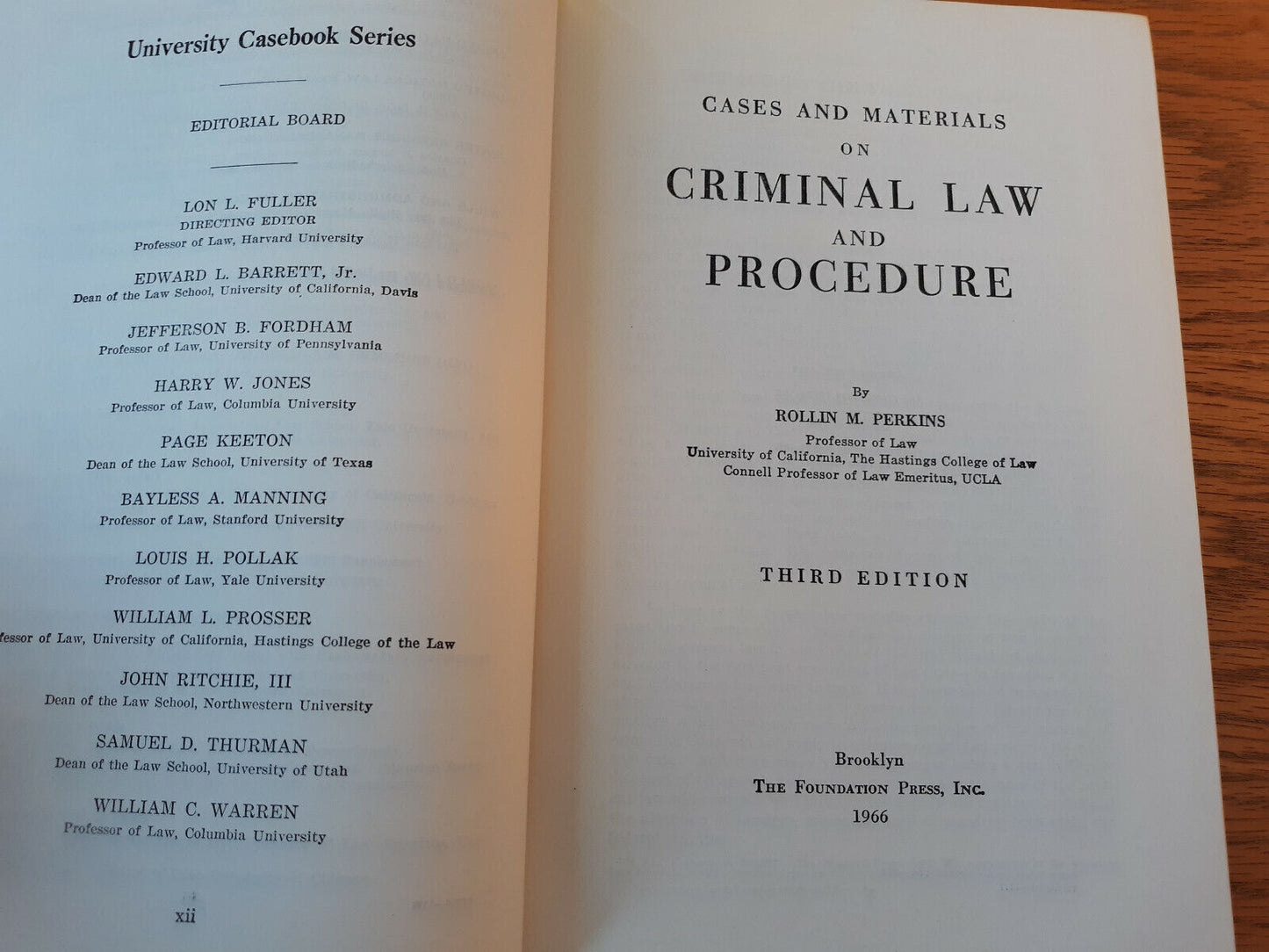 University Casebook Series Criminal Law And Procedure 1971 3rd Ed Hardcover Roll