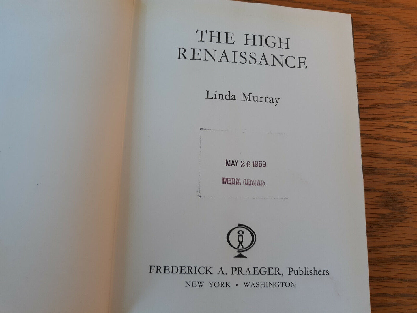 The High Renaissance Linda Murray 1967 Hardcover Dust Jacket Frederick A Praeger