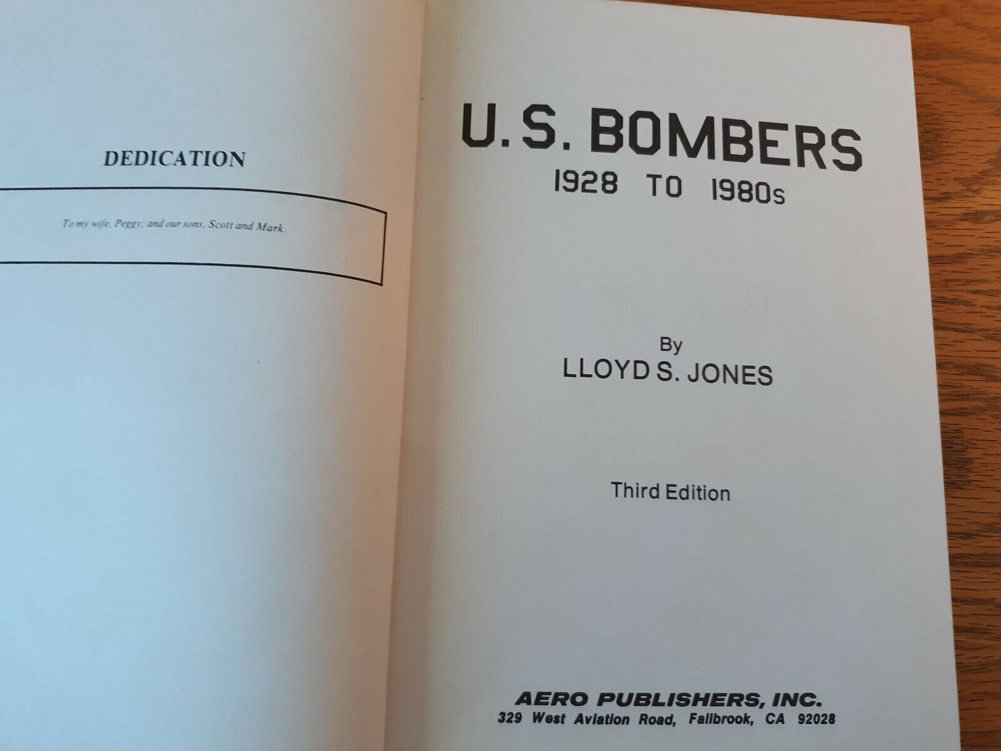 U.S. Bombers 1928 To 1980s Lloyd S Jones Third Edition 1980 Hardcover Aero