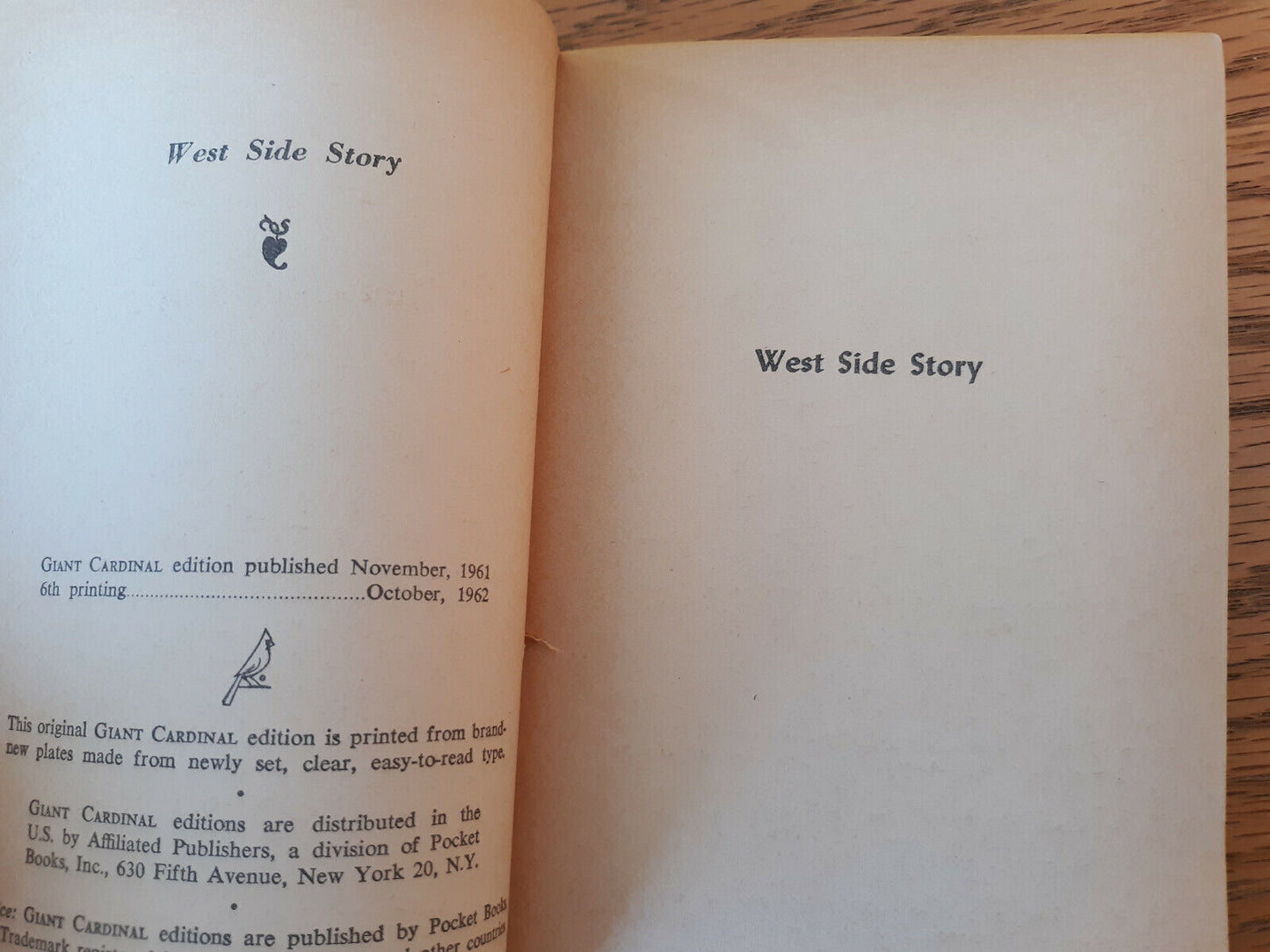 West Side Story 1962 Irving Shulman Paperback Pocket Books