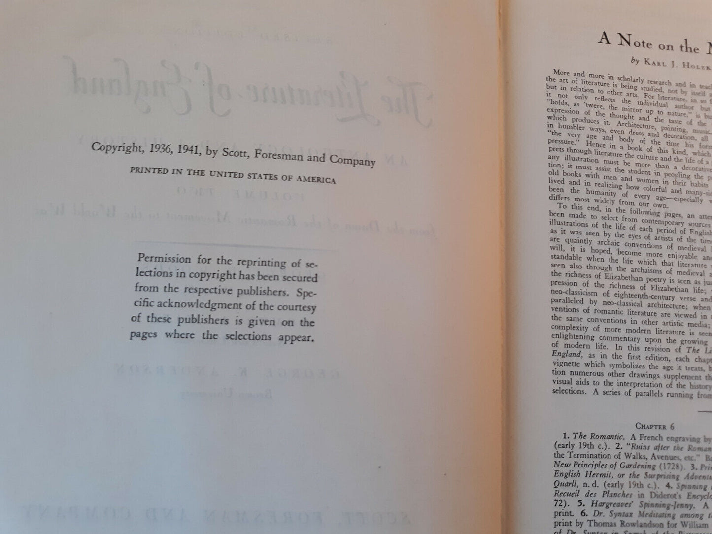 The Literature Of England Volume Two George B Woods 1941 Hardcover Scott, Foresm