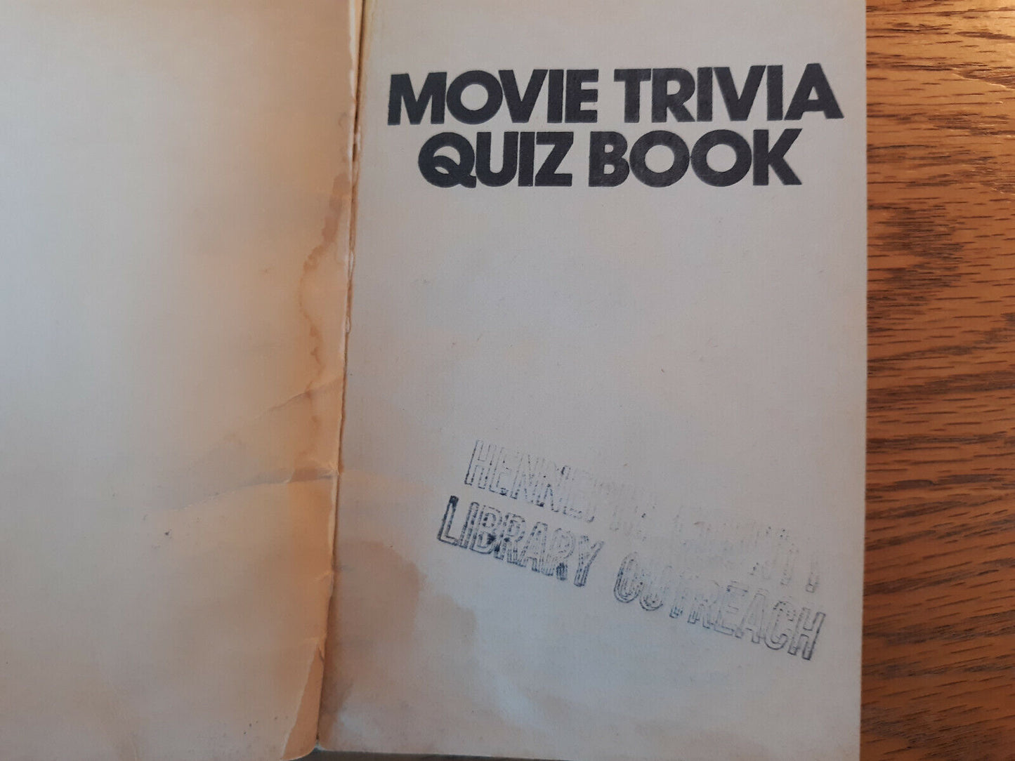 Movie Trivia Quiz Book 1982 Ventura Associates Paperback