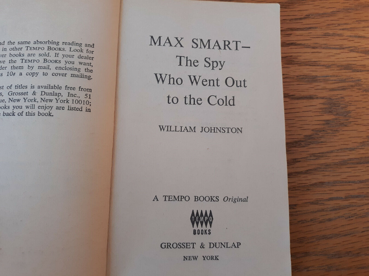 The Spy Who Went To The Cold William Johnston 1968 Grosset & Dunlap Max Smart