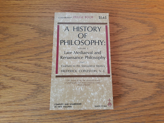 A History Of Philosophy Volume 3 1963 Part 1 Image Books Paperback