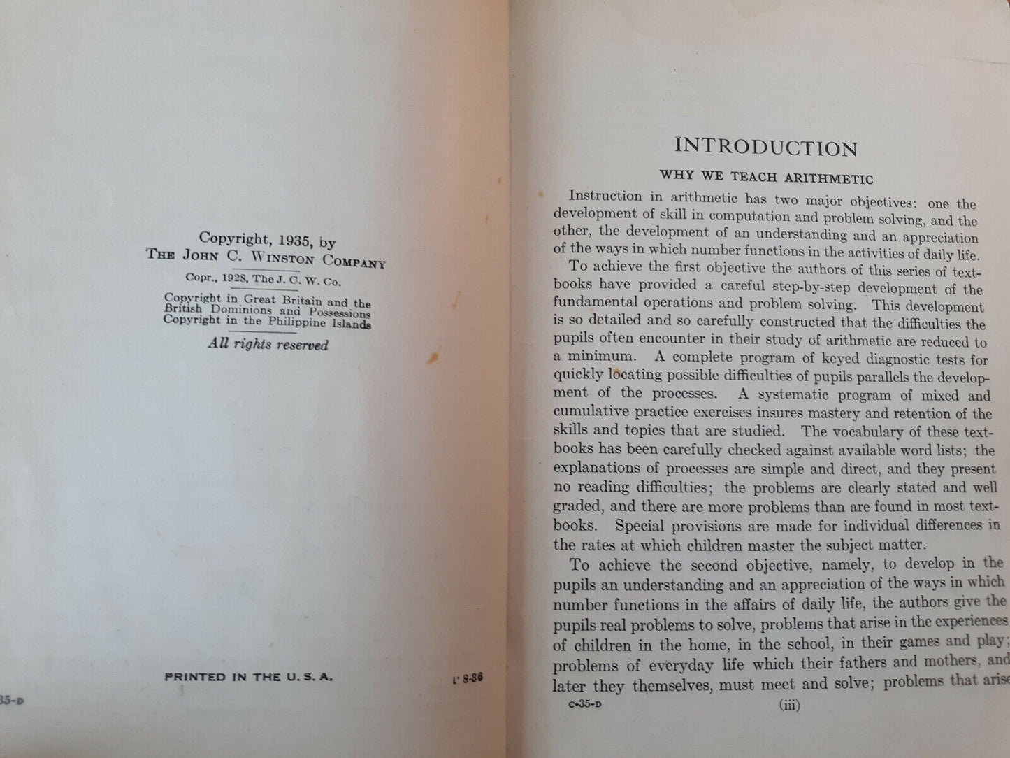 The New Curriculum Arithmetics Grade Six Leo J Brueckner 1935 Hardcover