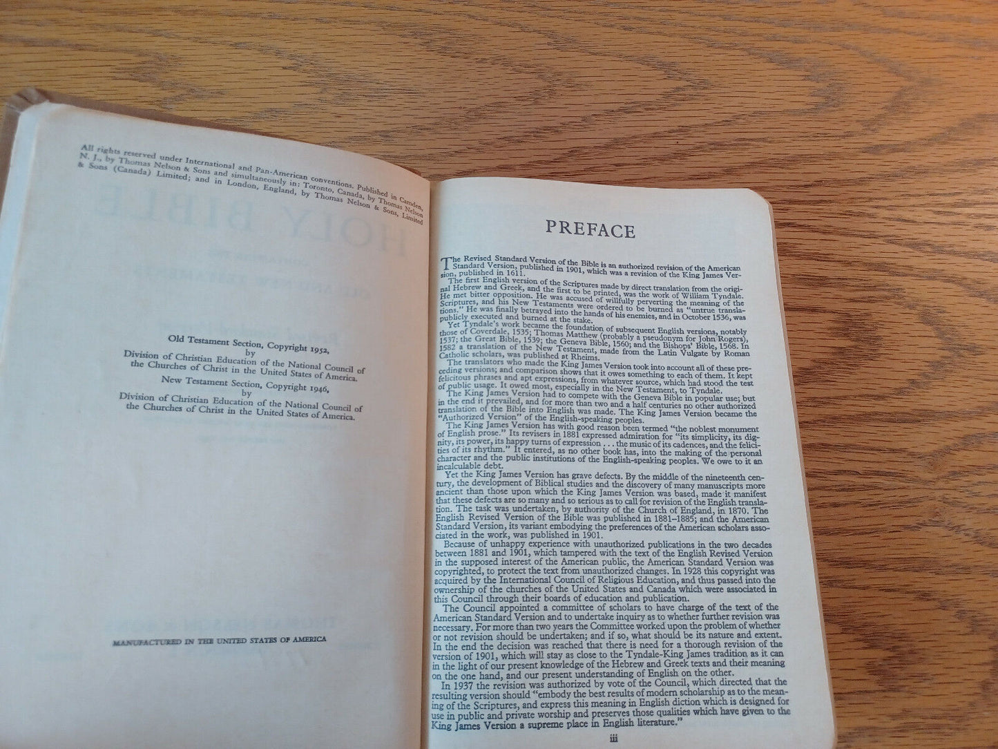 Holy Bible Revised Standard Version 1952 Thomas Nelson & Sons Hardcover