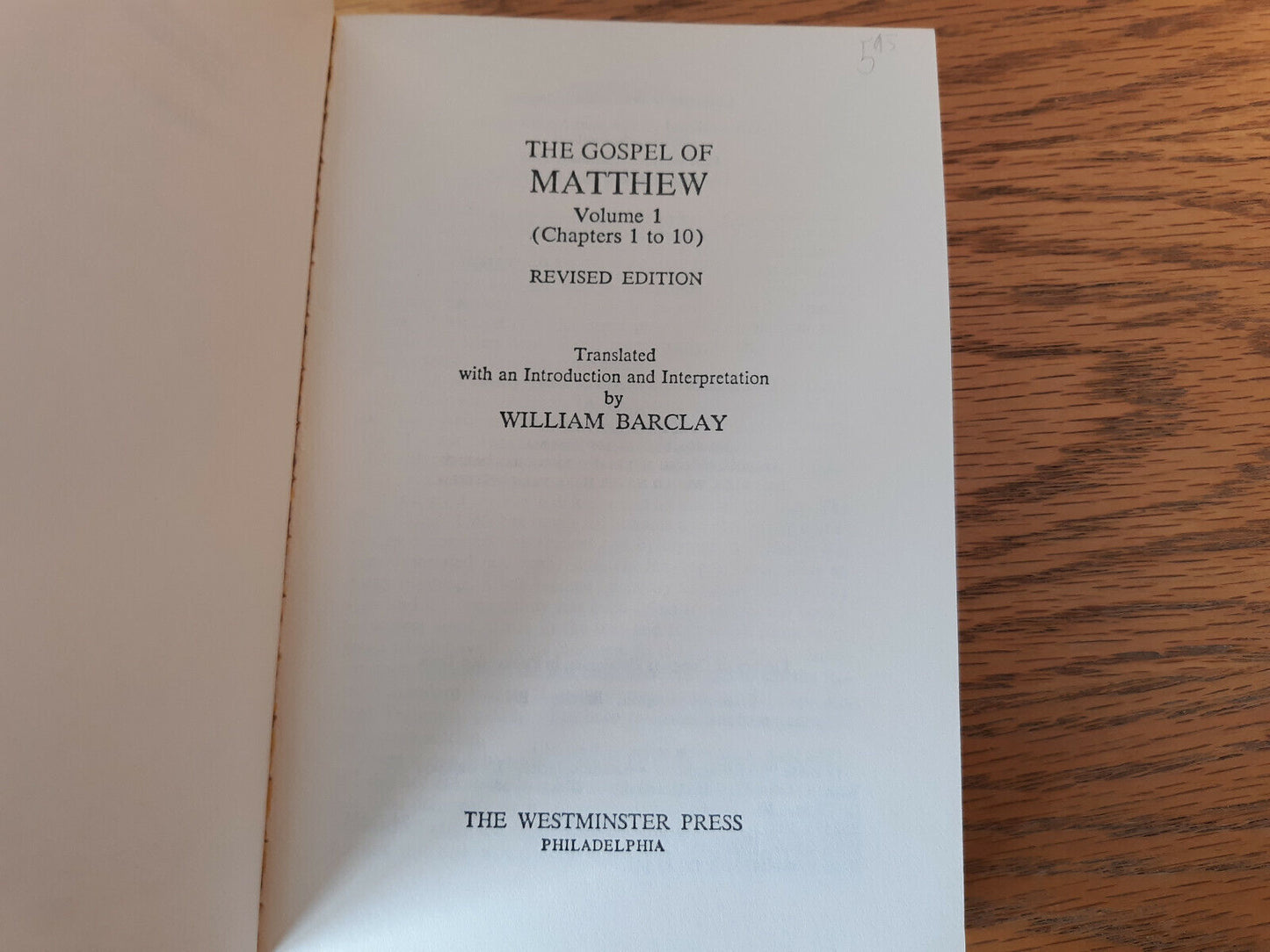 The Gospel of Matthew Vol 1 William Barclay 1975 Westminster Press Paperback