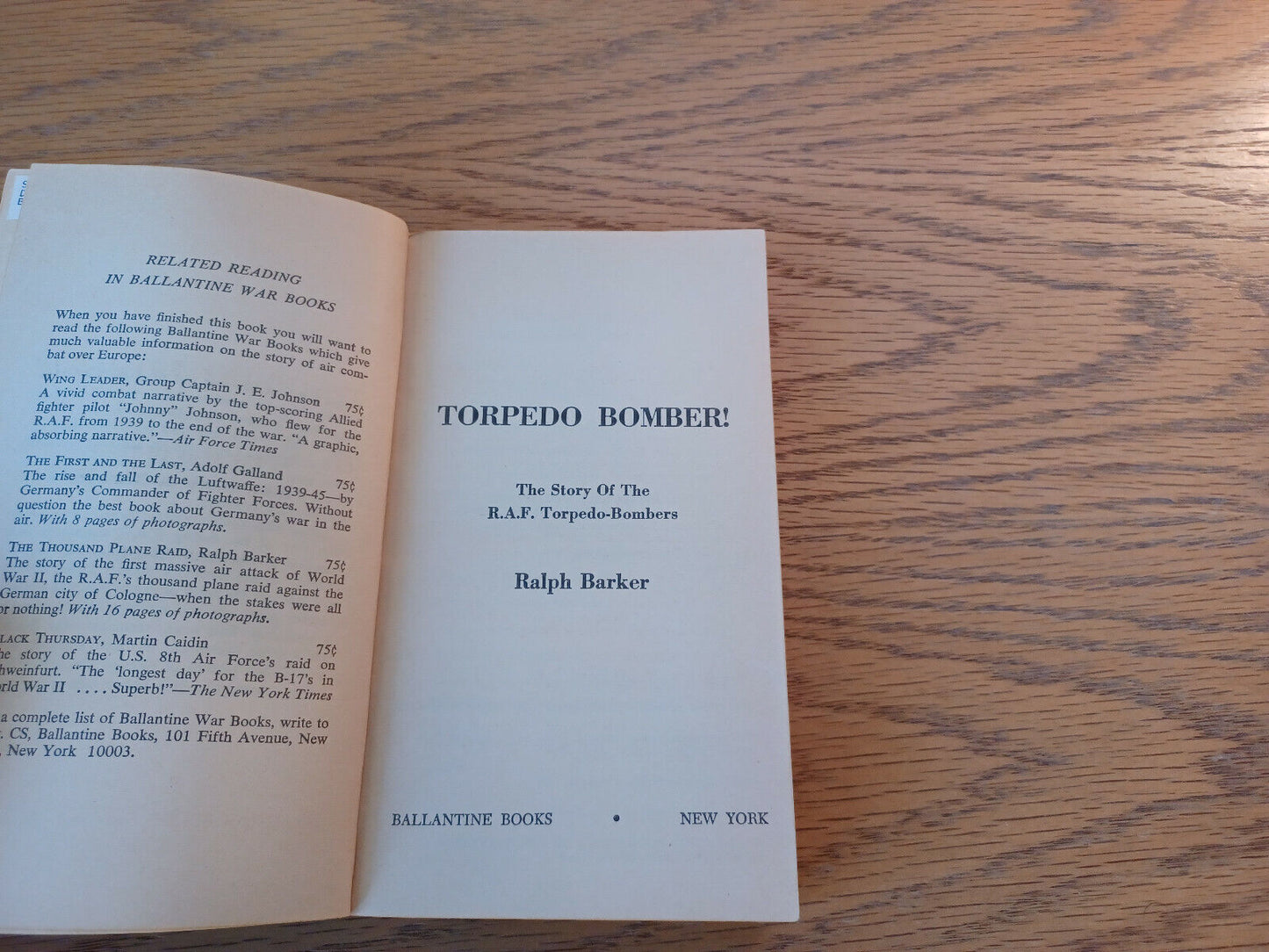 Torpedo Bomber Ralph Barker 1968 Paperback Ballantine Books