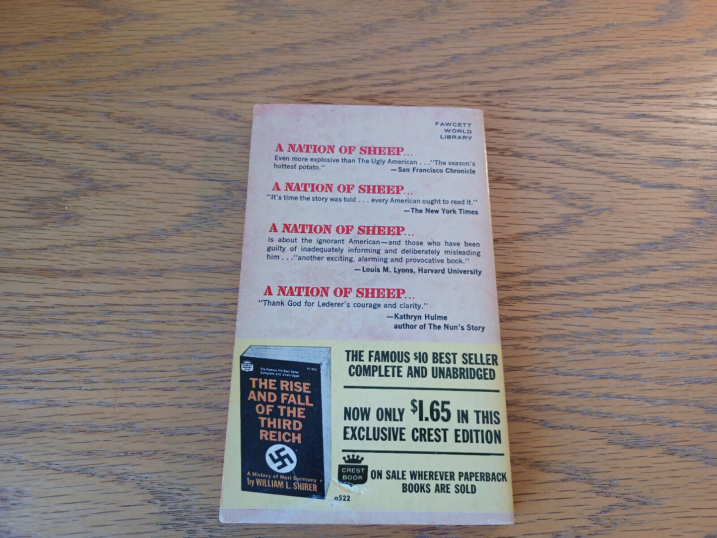 A Nation Of Sheep William J Lederer 1963 Paperback Fawcett Crest