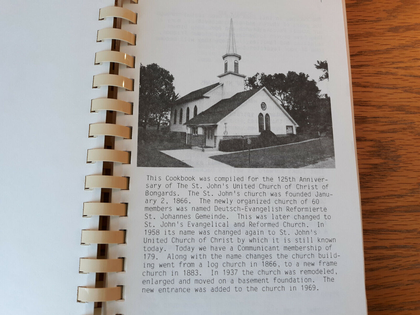 125th Anniversary Cookbook St John's U.C.C. Bongards