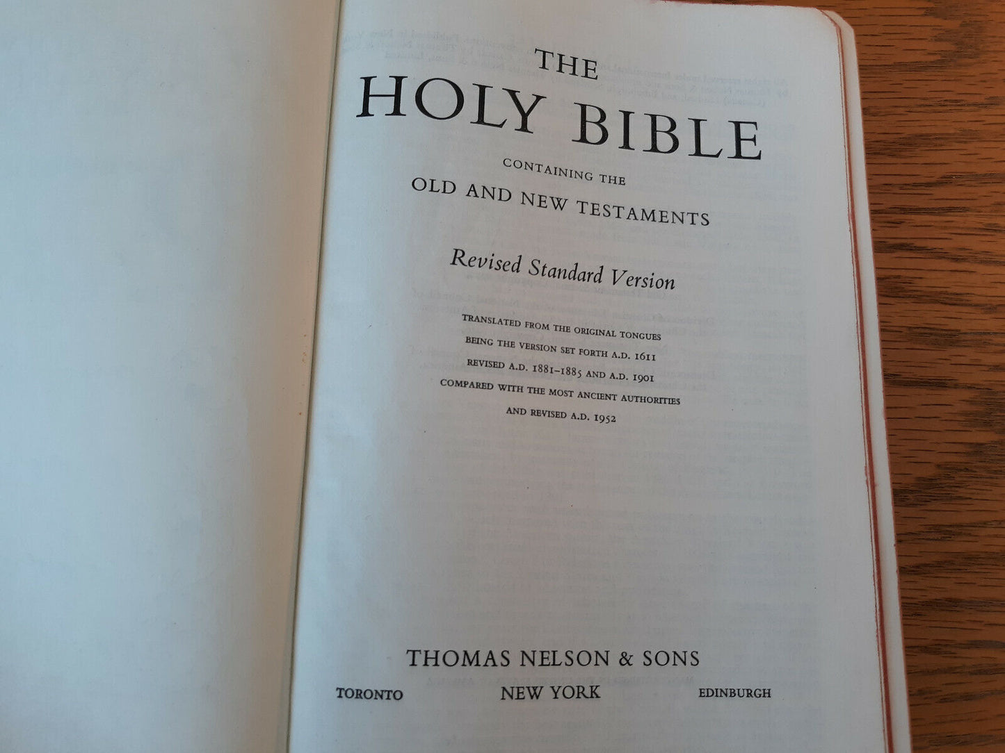 The Holy Bible RSV 1952 Thomas Nelson & Sons Revised Standard Version