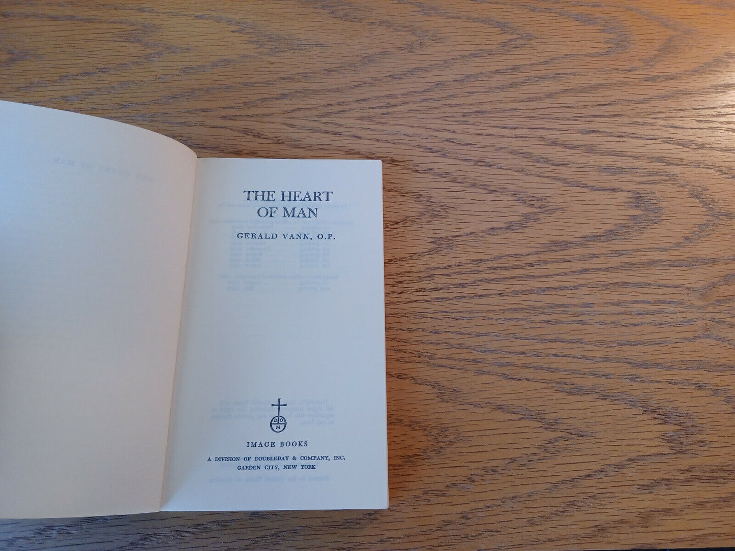 The Heart Of Man Gerald Vann 1962 Paperback Image Books Doubleday