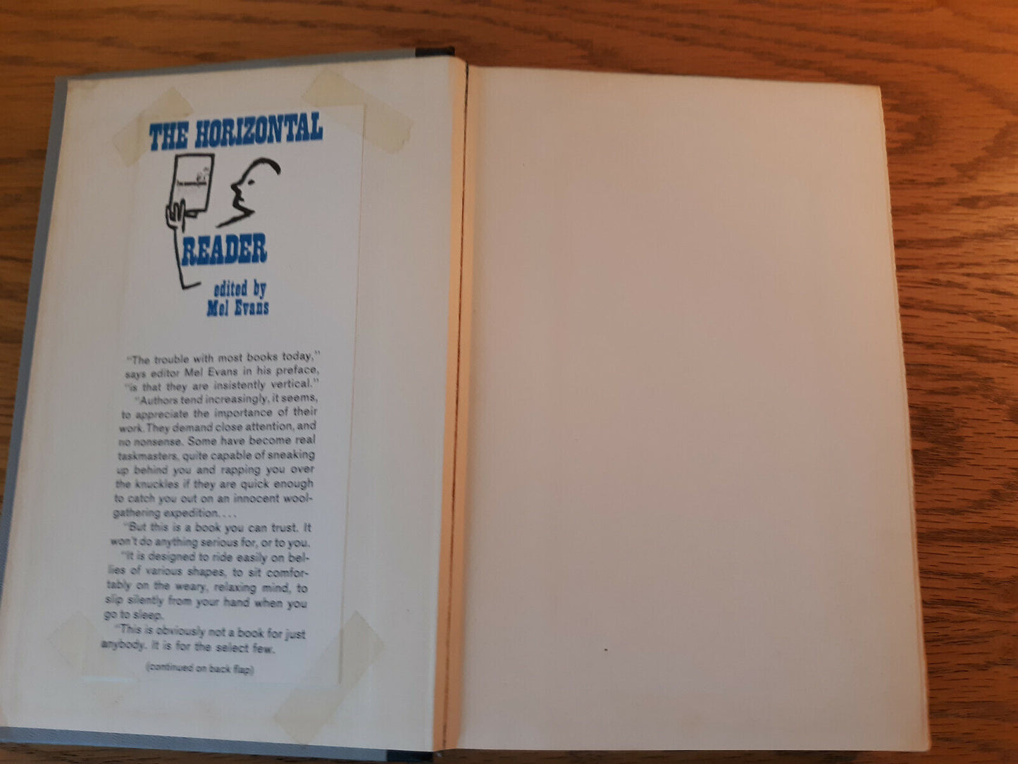 The Horizontal Reader Mel Evans 1961 Hardcover Doubleday