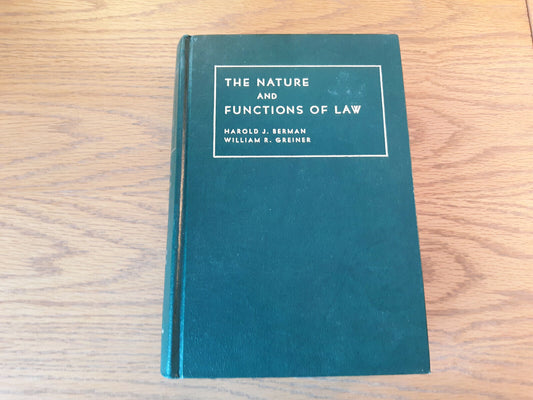 The Nature And Functions Of Law 1971 Harold J Berman Hardcover Foundation Press