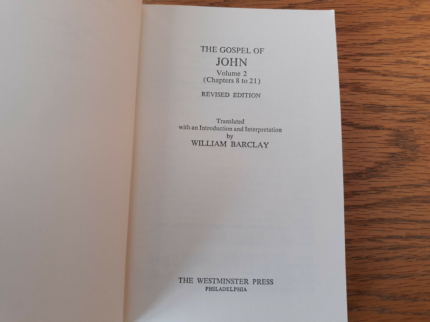 The Gospel of John Vol 2 William Barclay 1975 Westminster Press Paperback