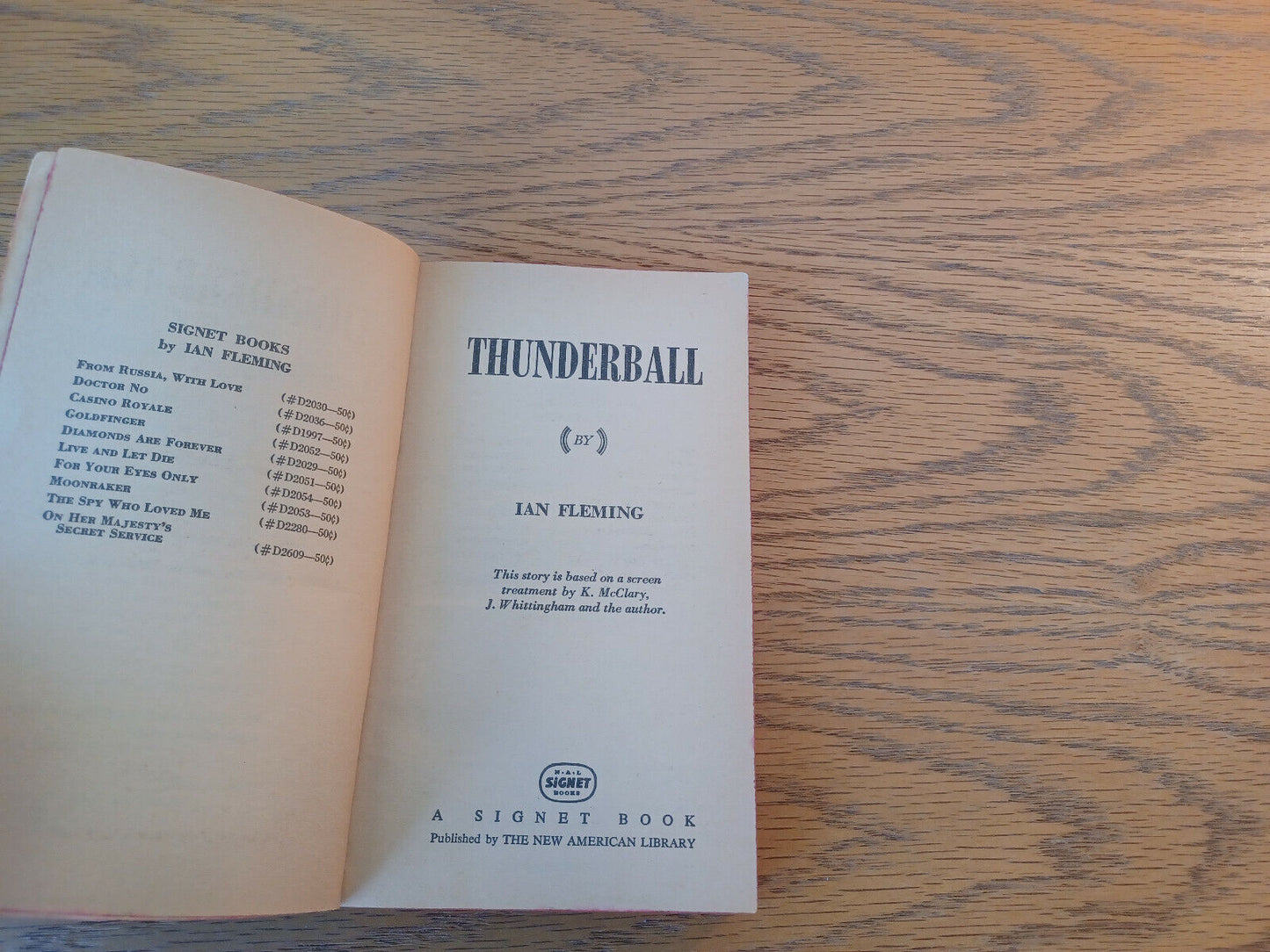 Thunderball Ian Fleming 1961 Signet Paperback New American Library