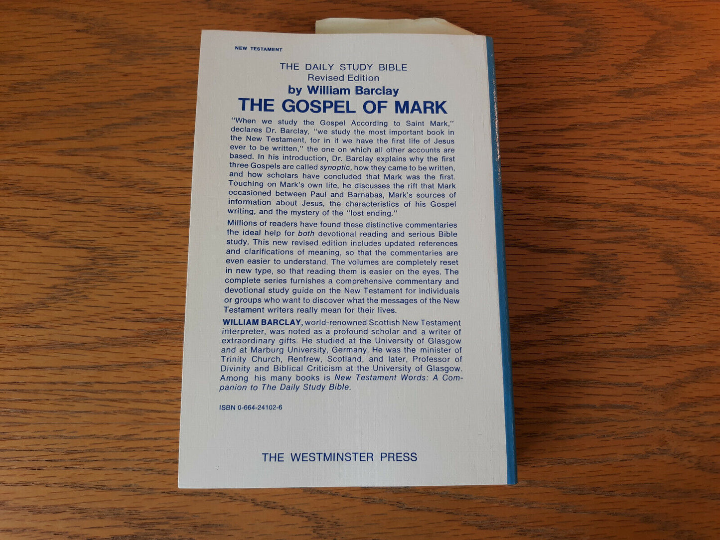 The Gospel Of Mark William Barclay 1975 Paperback Westminster Press