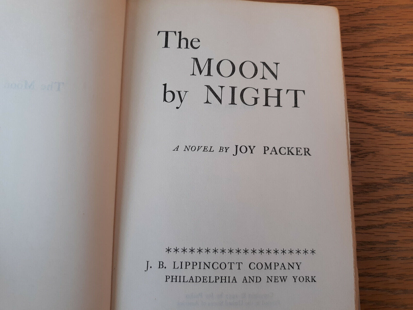 The Moon By Night Joy Packer 1957 Hardcover J.B. Lippincott