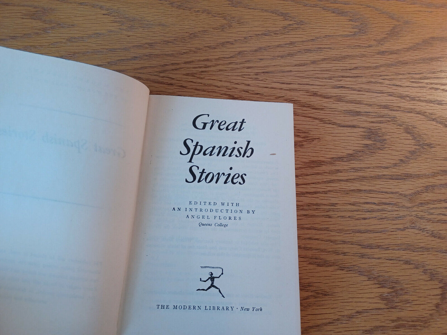 Great Spanish Stories Angel Flores 1956 Modern Library Hardcover Dust Jacket