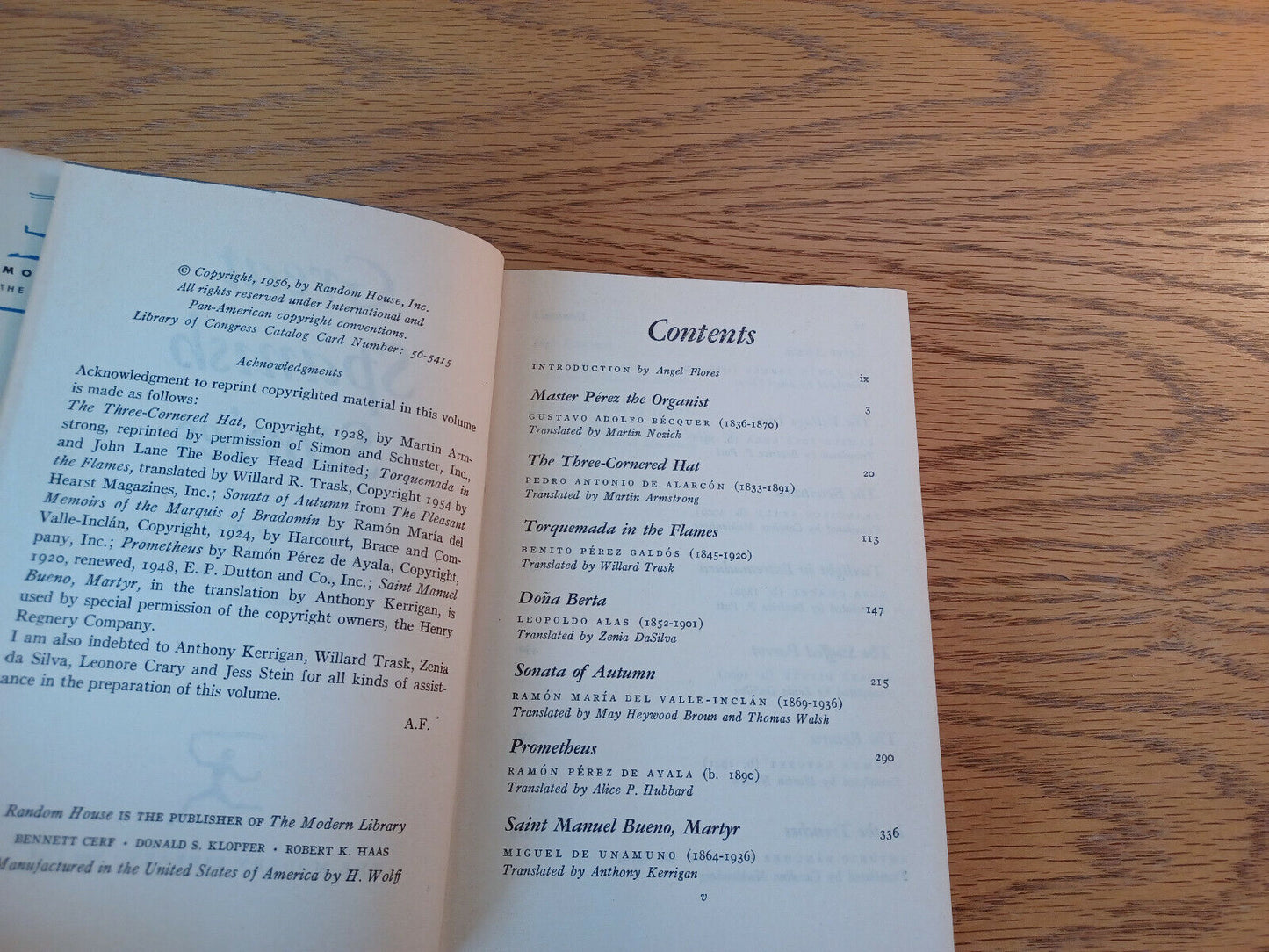 Great Spanish Stories Angel Flores 1956 Modern Library Hardcover Dust Jacket