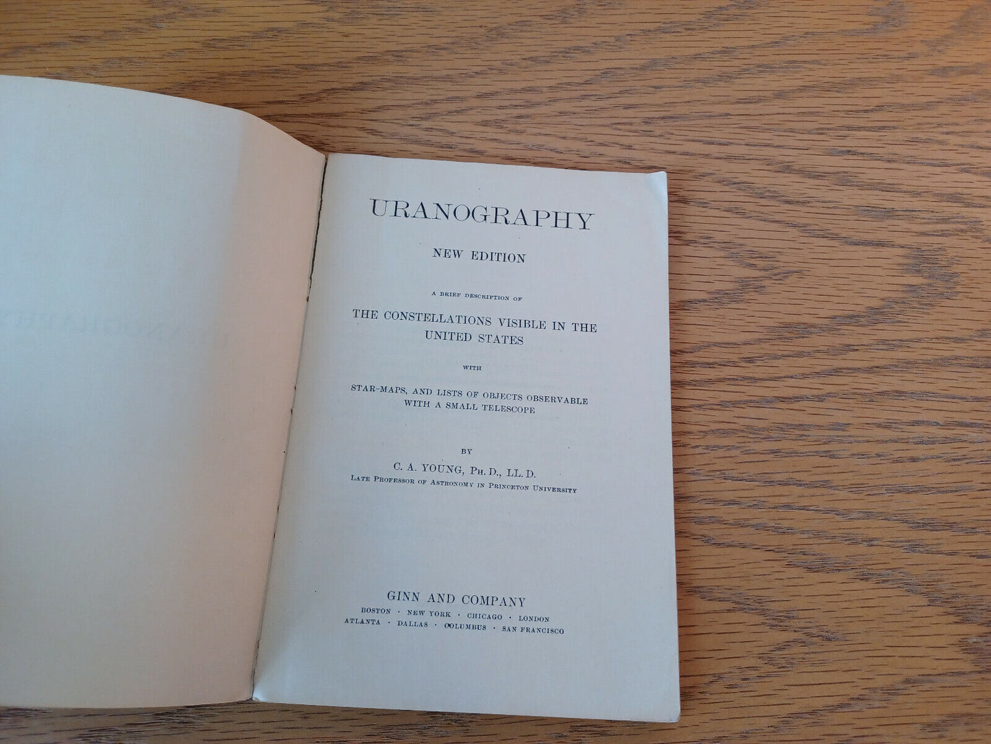 Uranography C A Young 1936 New Edition Constellations Visible In The United Stat