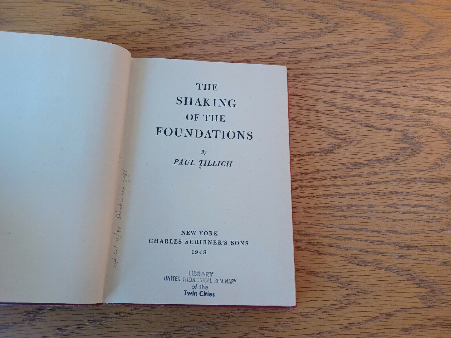 The Shaking Of The Foundations Paul Tillich 1948 Hardcover Charles Scribner's So