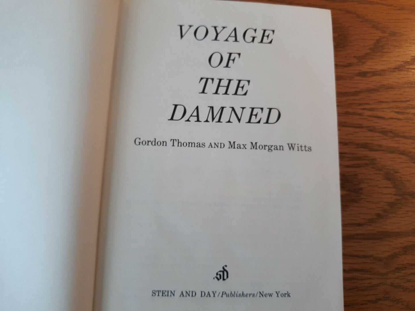 Voyage Of The Damned Gordon Thomas 1974 Stein And Day Hardcover