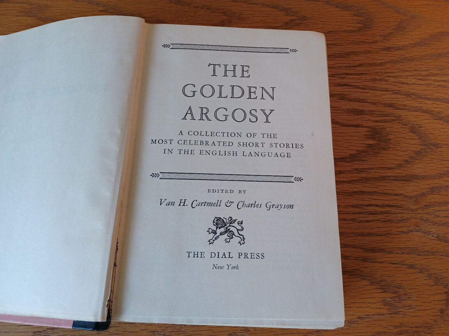 The Golden Argosy Van H Cartmell 1955 The Dial Press Hardcover