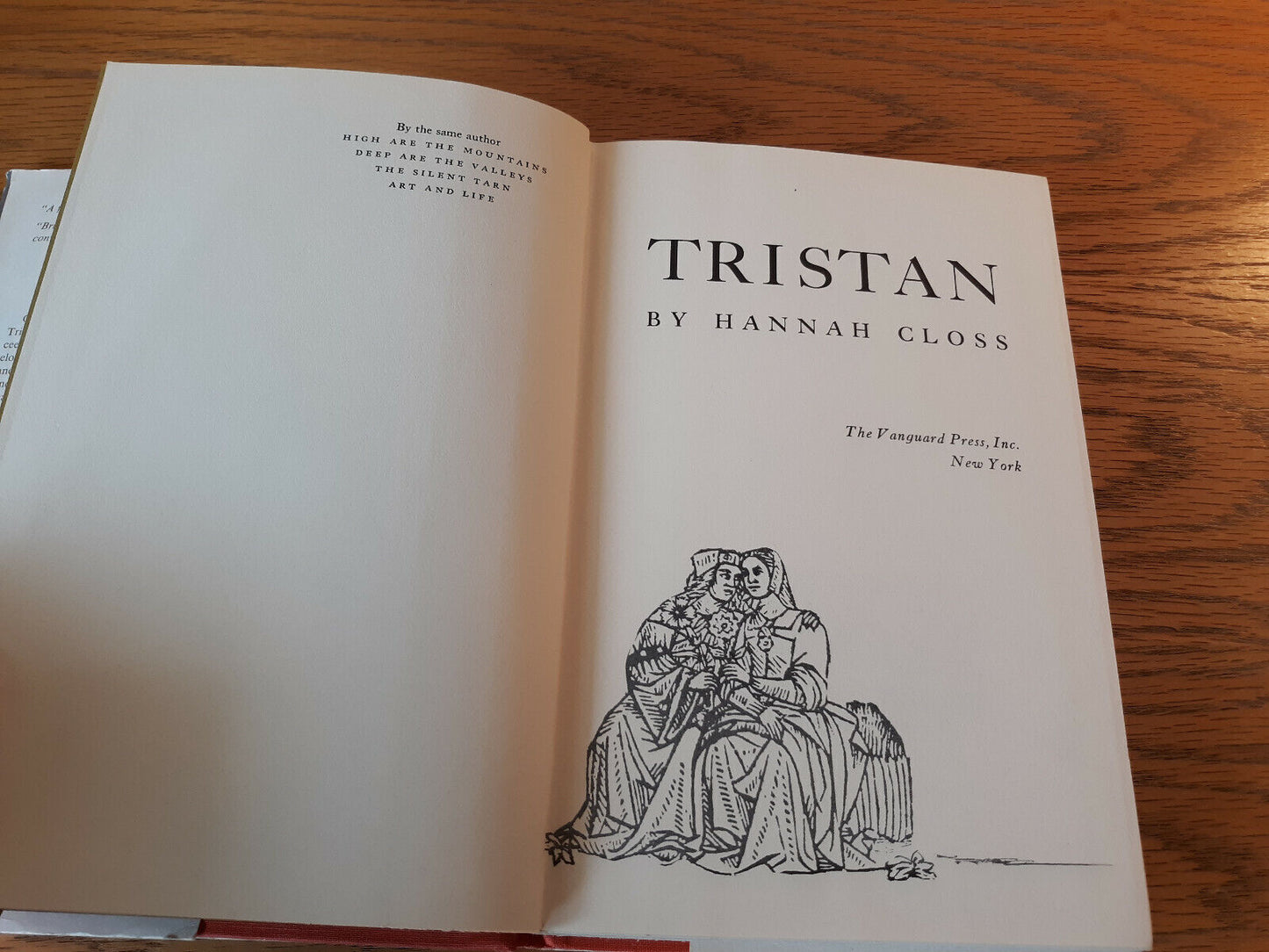 Tristan Hannah Closs 1967 Hardcover Dust Jacket Vanguard Press