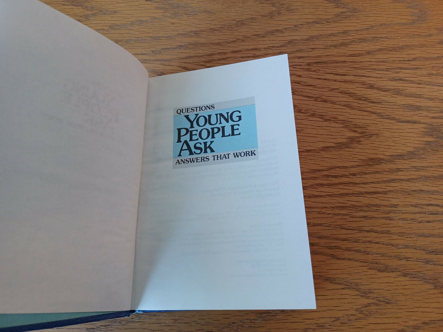 Questions Young People Ask Answers That Work 1989 Hardcover Watchtower Bible And