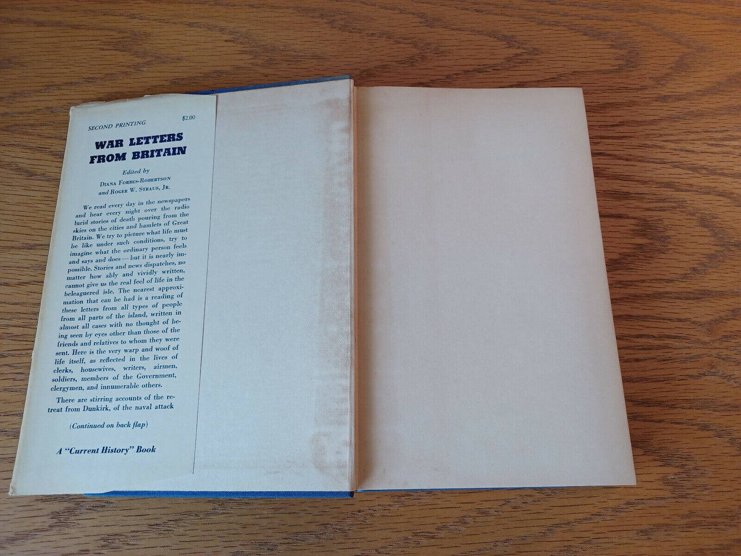 War Letters From Britain 1941 Diana Forbes Robertson Hardcover Dust Jacket