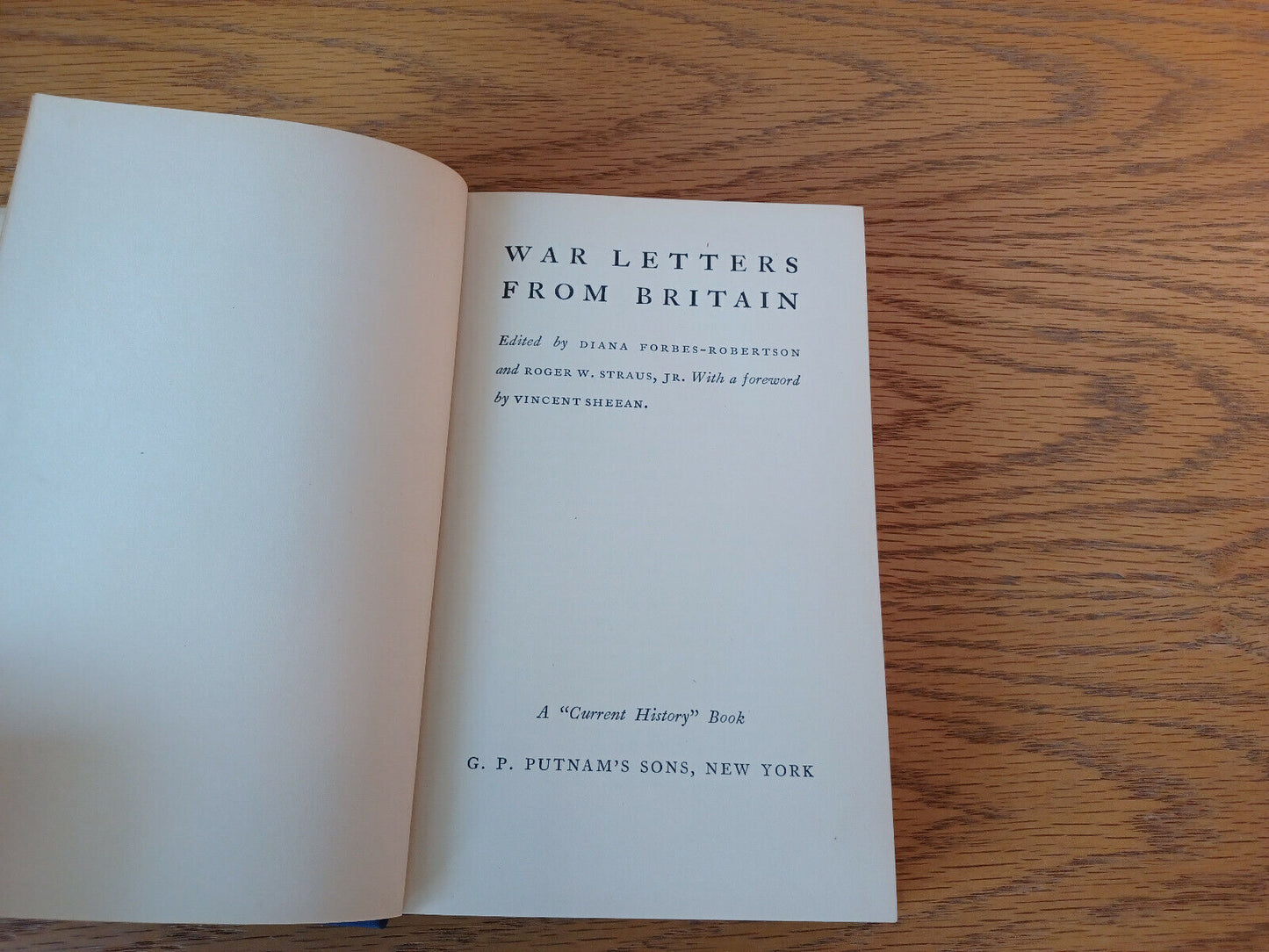 War Letters From Britain 1941 Diana Forbes Robertson Hardcover Dust Jacket