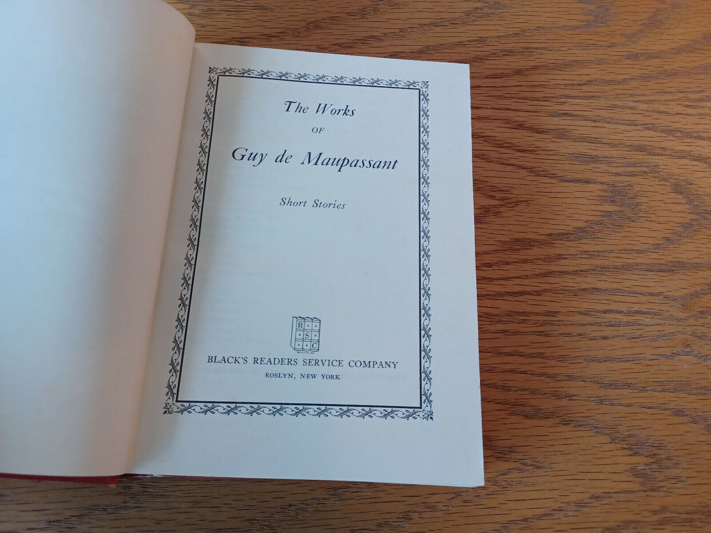 The Works Of Guy De Maupassant Black's Readers Service Hardcover B