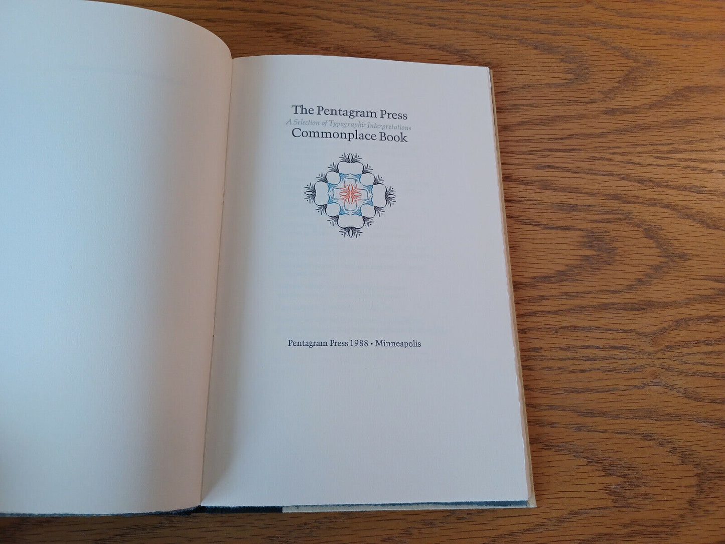 The Pentagram Press Commonplace Book 1988 Hardcover