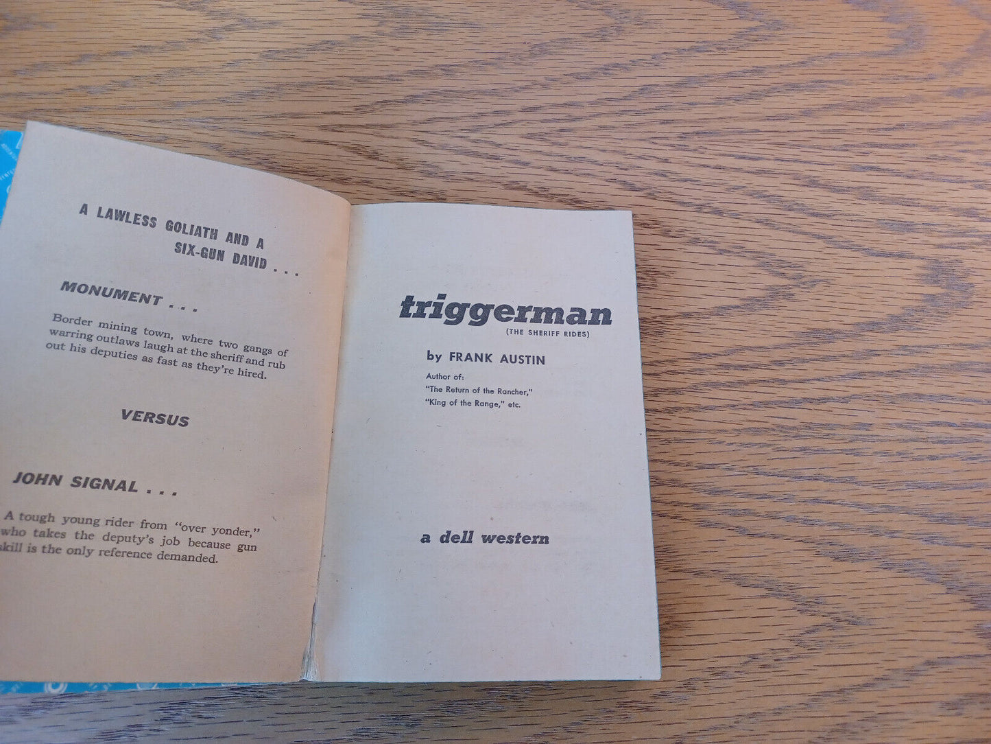 Triggerman Frank Austin 1934 Paperback Dell