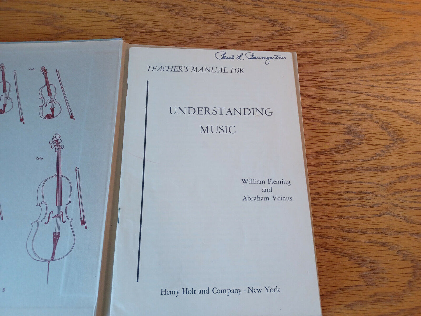 Understanding Music William Fleming And Abraham Veinus 1958 Hardcover W/ Teacher