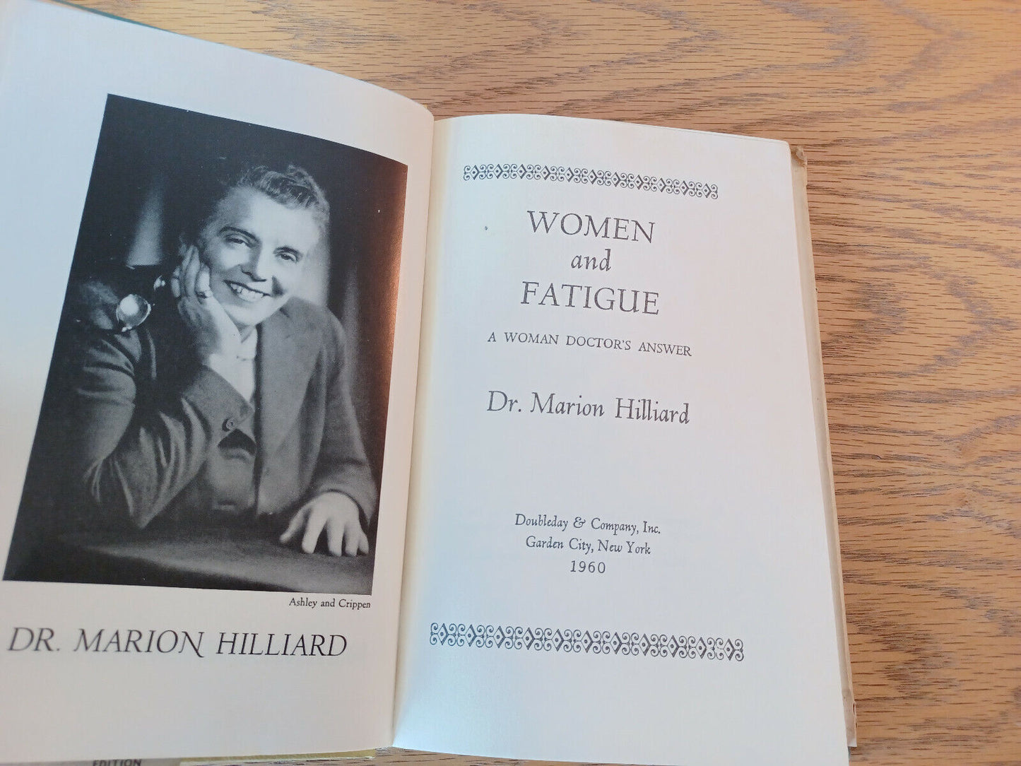 Women And Fatigue Dr Marion Hilliard 1960 Book Club Edition Hardcover Dust Jacke