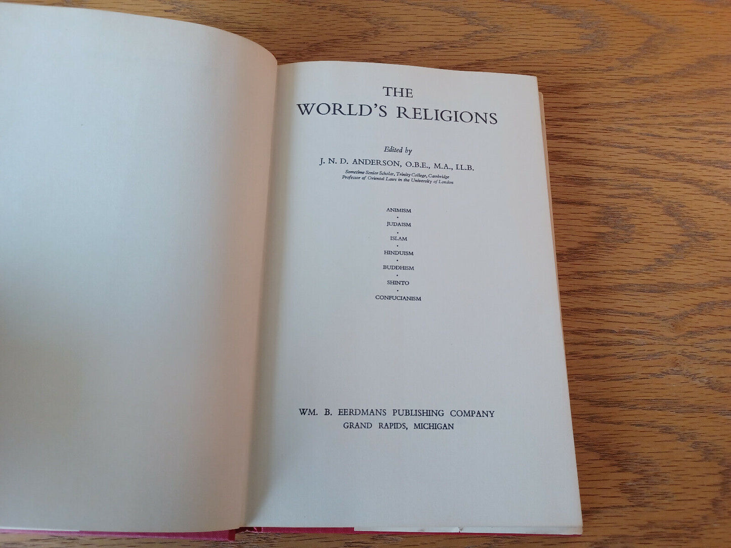 The World's Religions J N D Anderson 1960 Hardcover Dust Jacket Wm B Eerdmans