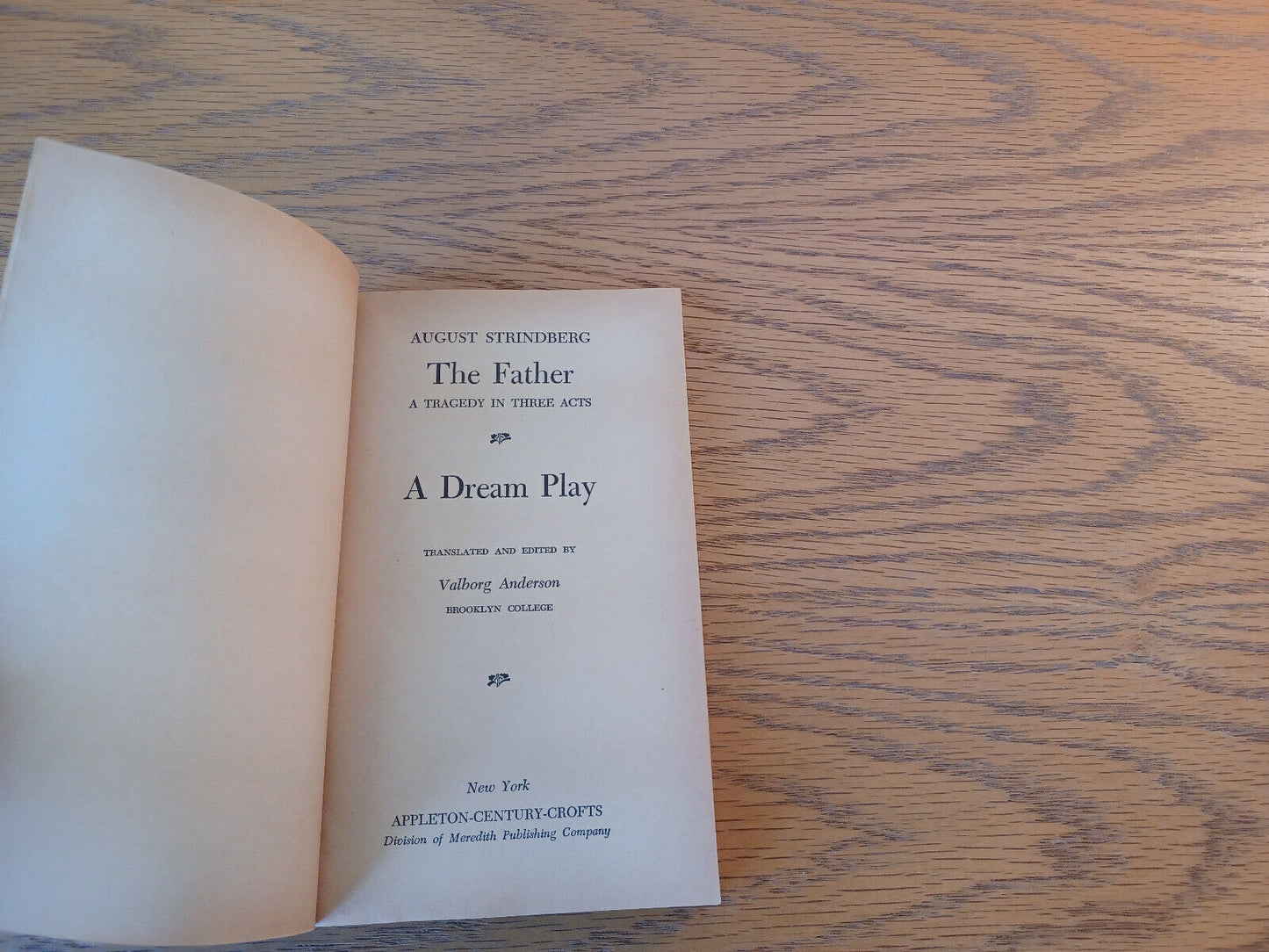 The Father A Dream Play August Strindberg 1964 Appleton-Century-Crofts