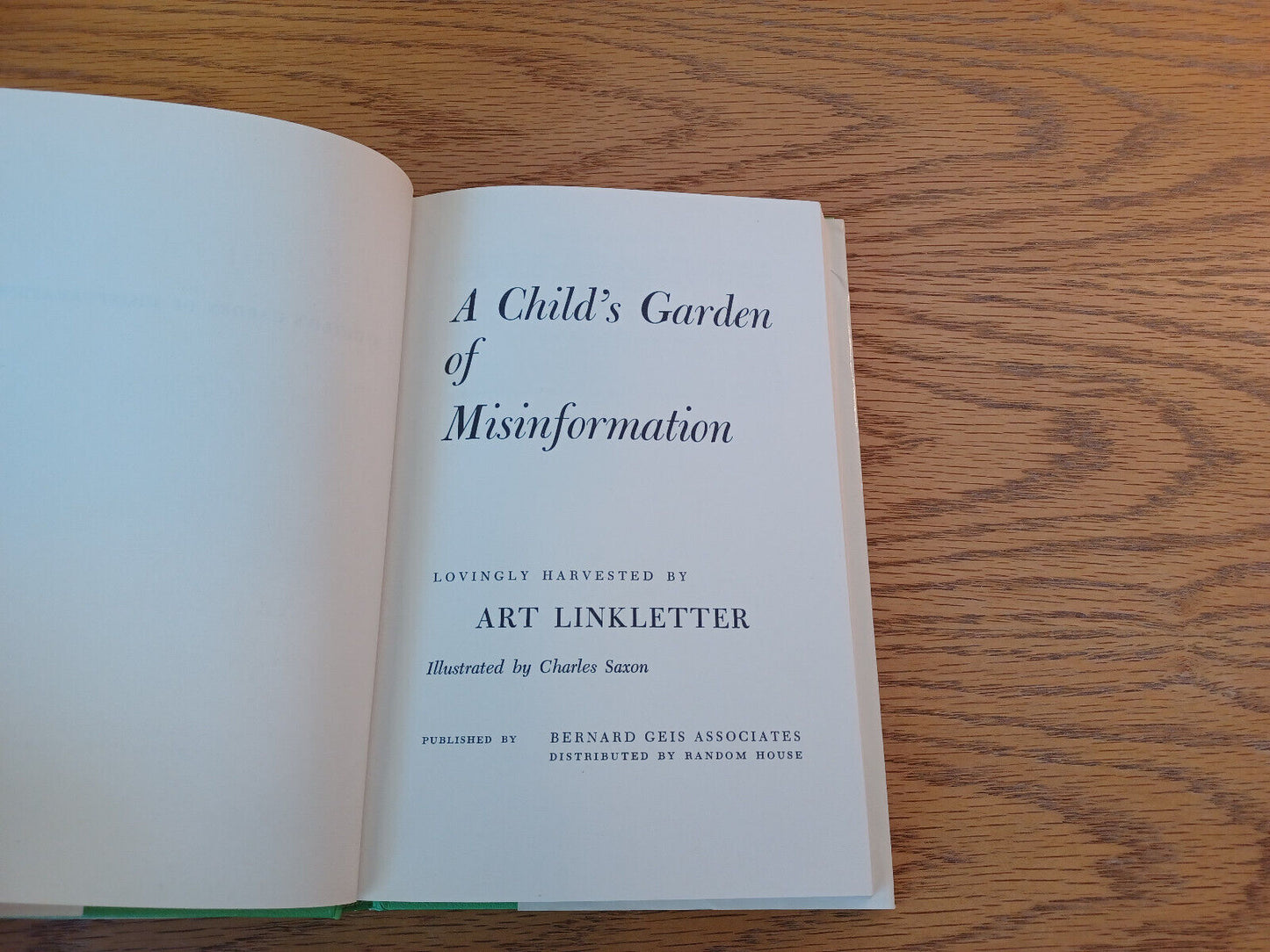 A Child's Garden Of Misinformation Art Linkletter 1965 Book Club Edition Hardcov