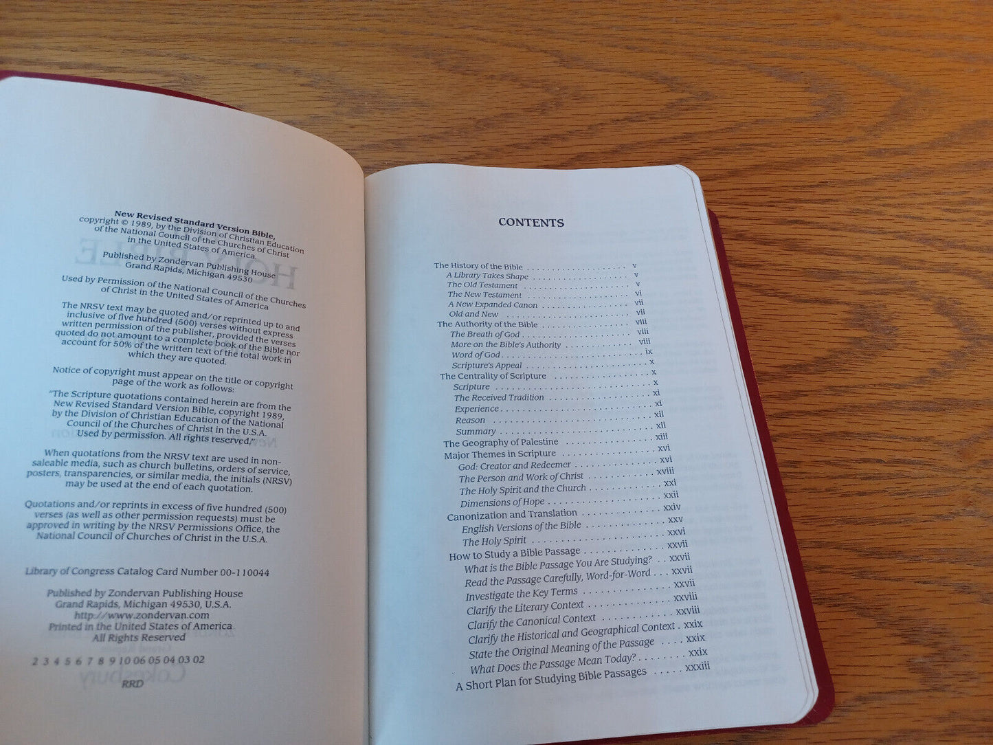 Holy Bible New Revised Standard Version Study Helps Concordance Red Letter 1989