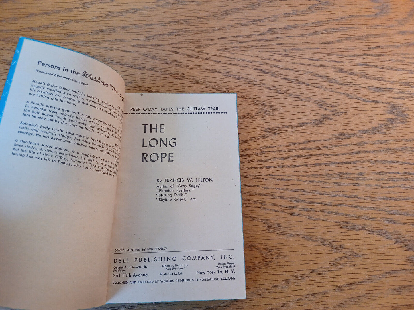 The Long Rope Francis W Hilton 1935 Paperback Dell