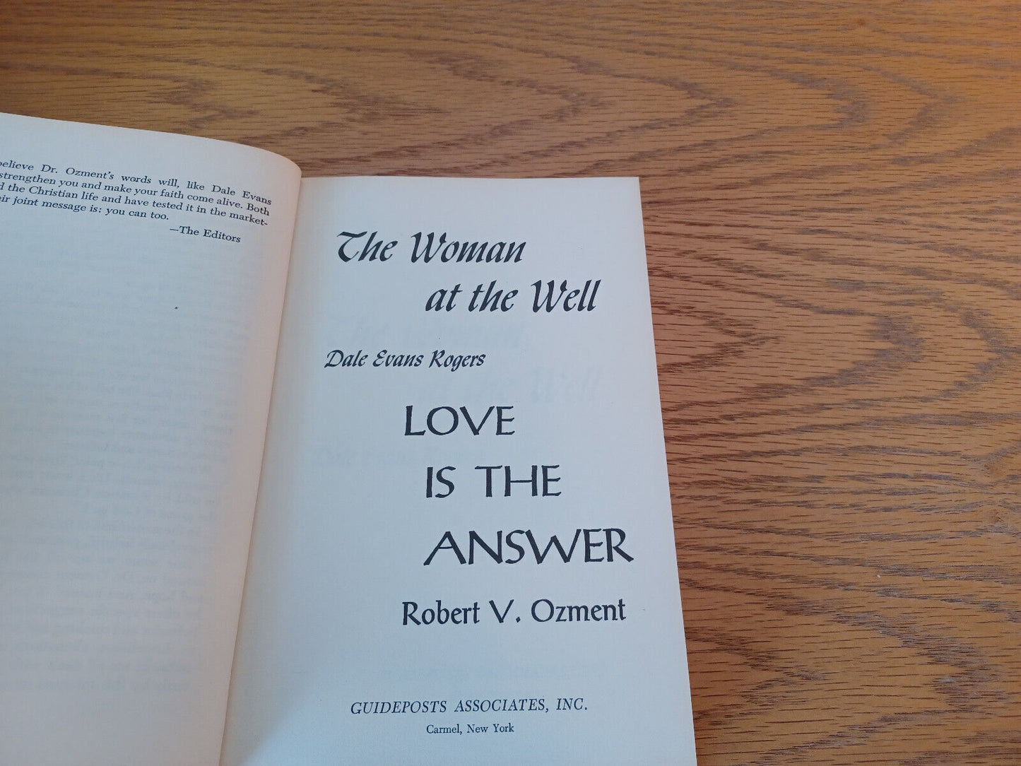 The Woman At The Well Dale Evans Rogers Love Is The Answer Robert V Ozment 1970