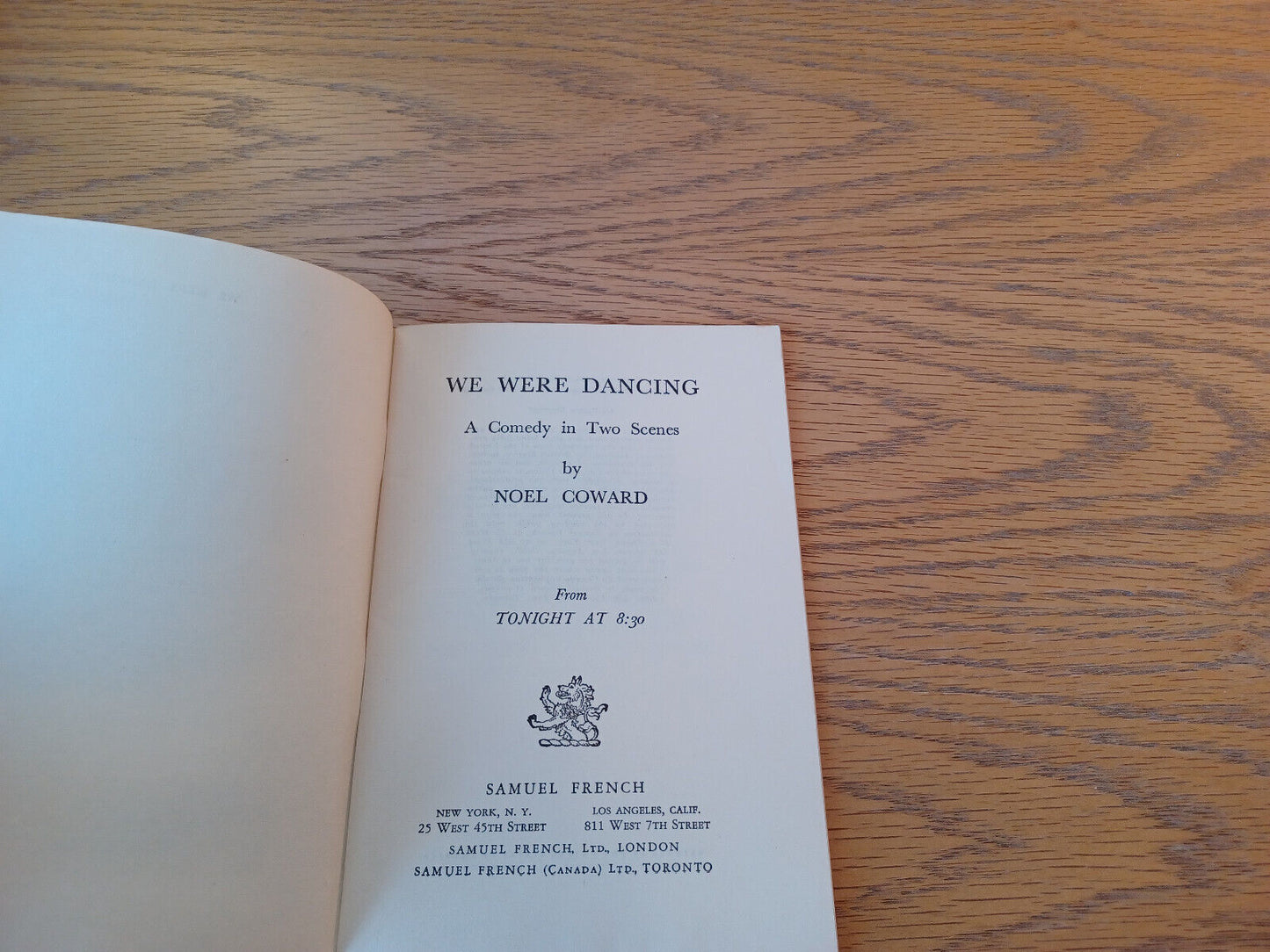 We Were Dancing A Comedy In Two Scenes Noel Coward 1938 Samuel French