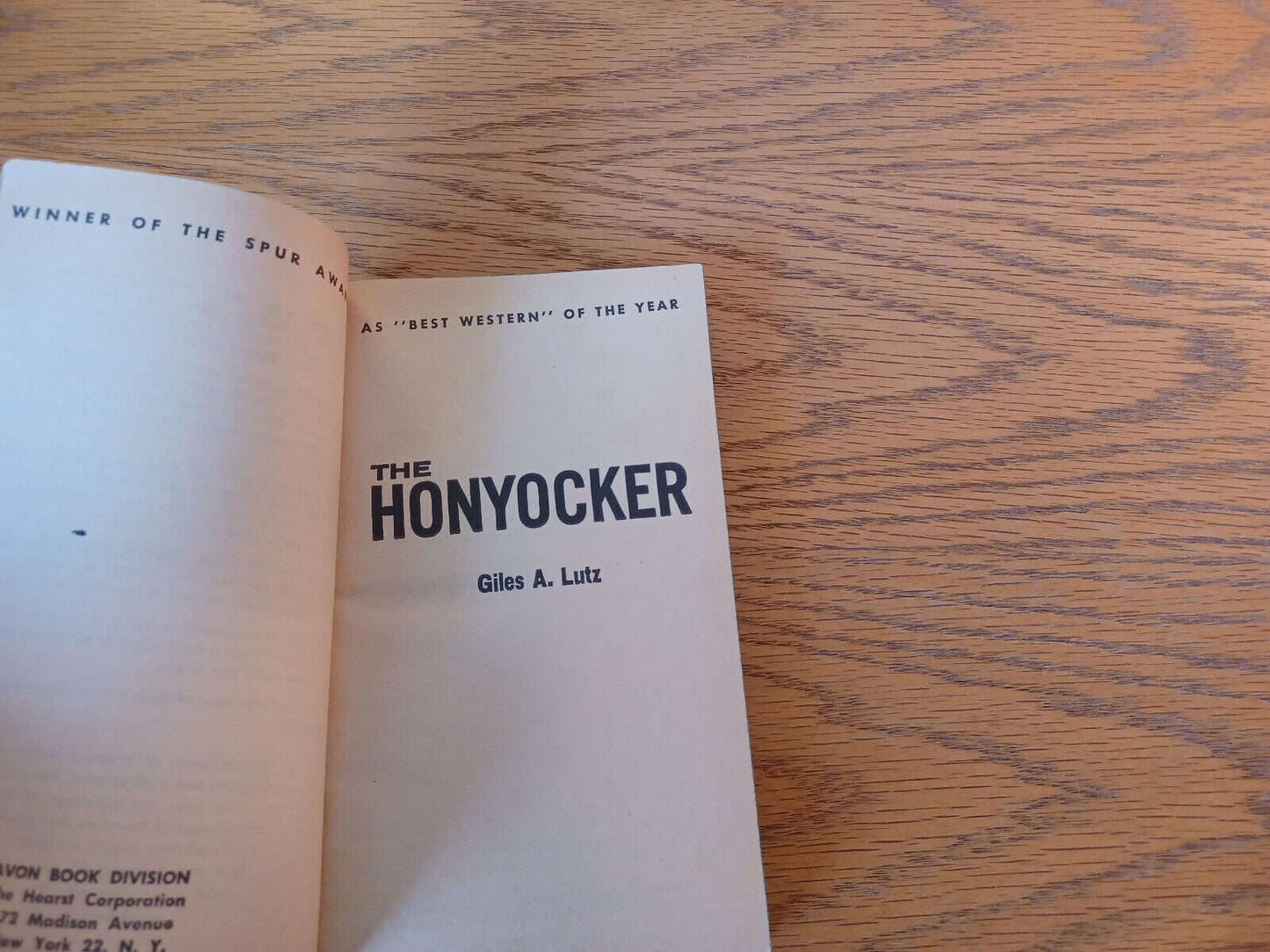 The Honyocker Giles A Lutz 1961 Paperback Avon