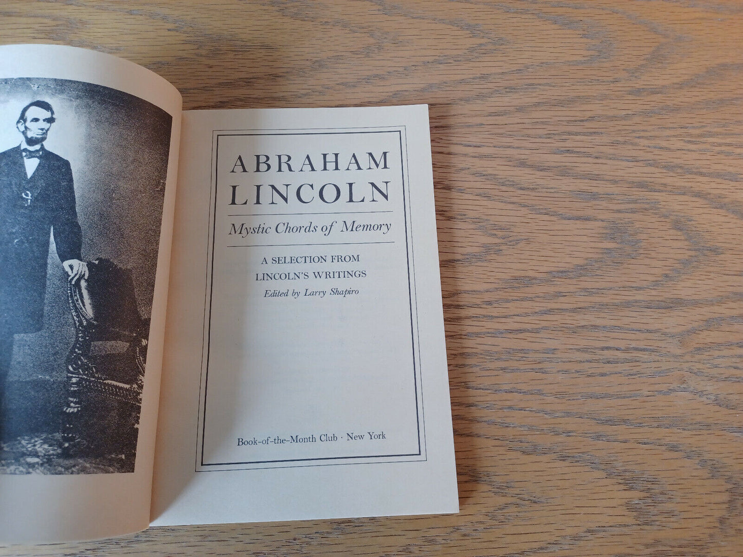 Abraham Lincoln Mystic Chords Of Memory 1984 Book Of The Month Club Paperback