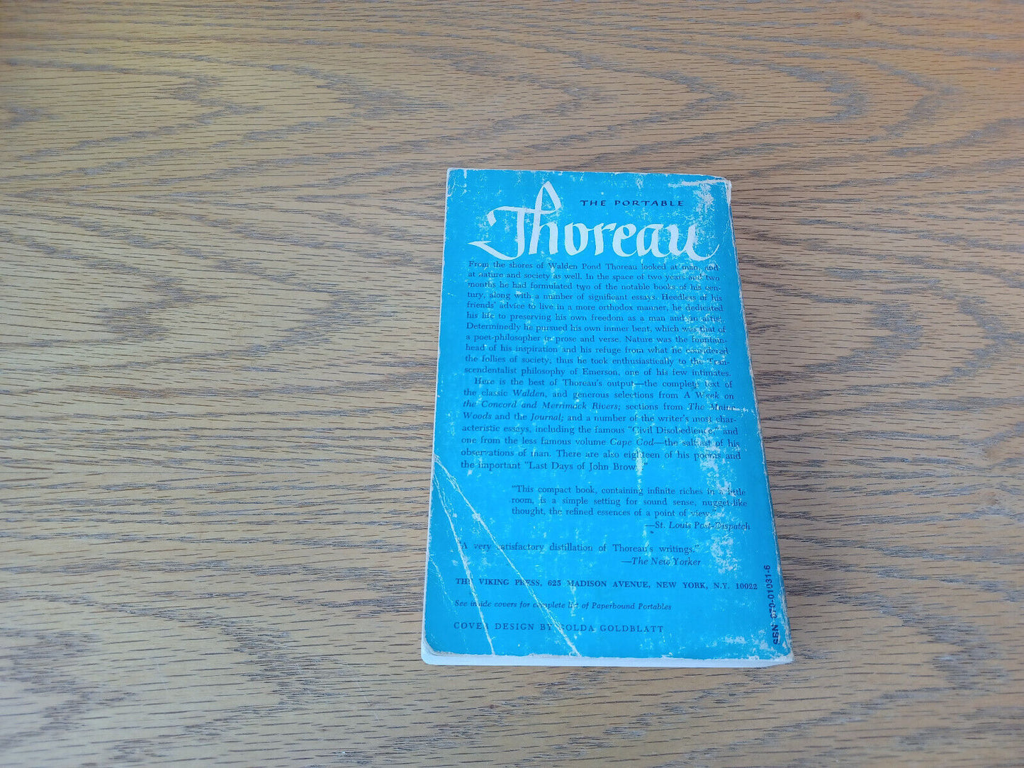 The Portable Thoreau 1969 Paperback Viking Press