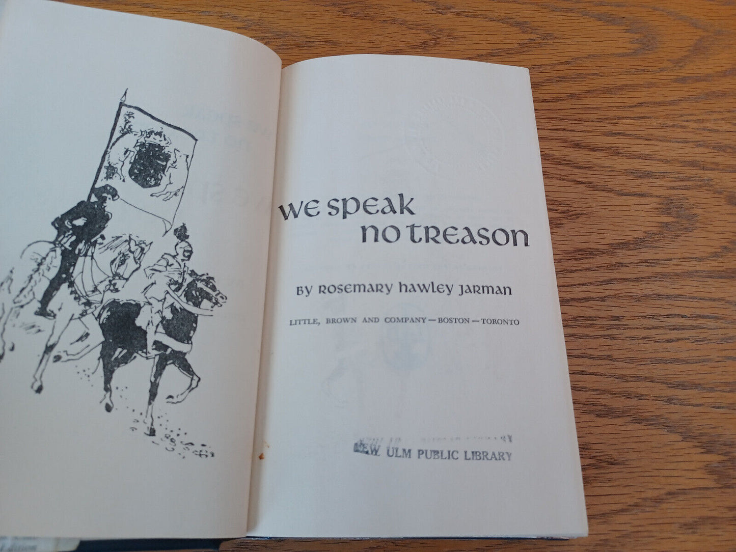 We Speak No Treason Rosemary Hawley Jarman 1971 Book Club Edition Little Brown