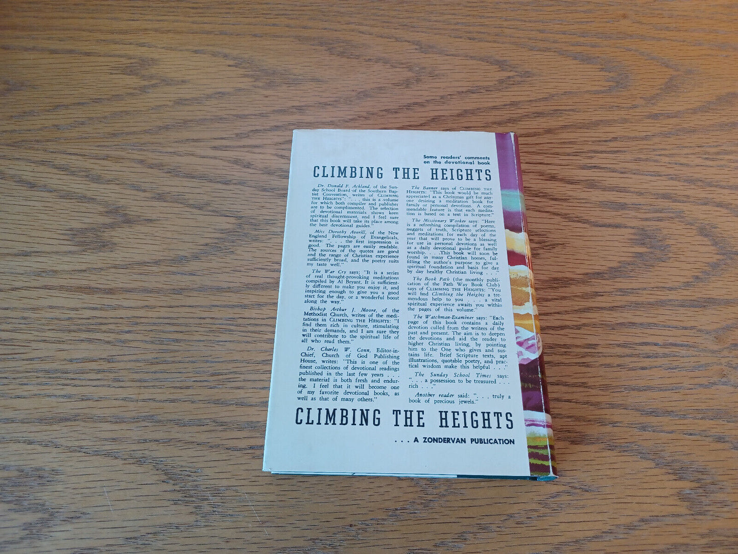 Climbing The Heights Al Bryant 1969 Hardcover Dust Jacket Zondervan